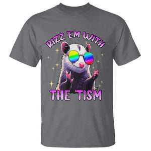 Funny Autism Opossum T Shirt Rizz Em With The Tism Meme Autistic TS02 Charcoal Print Your Wear