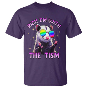 Funny Autism Opossum T Shirt Rizz Em With The Tism Meme Autistic TS02 Purple Print Your Wear