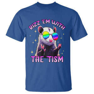 Funny Autism Opossum T Shirt Rizz Em With The Tism Meme Autistic TS02 Royal Blue Print Your Wear