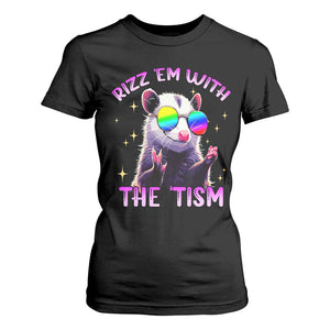 Funny Autism Opossum T Shirt For Women Rizz Em With The Tism Meme Autistic TS02 Black Print Your Wear