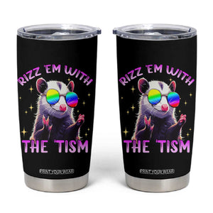 Funny Autism Opossum Tumbler Cup Rizz Em With The Tism Meme Autistic TS02 Black Print Your Wear
