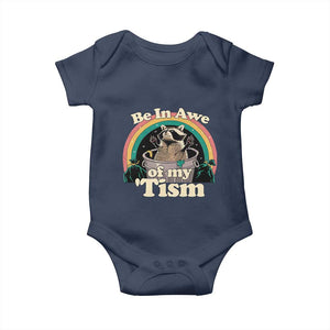 Autism Funny Raccoon Baby Onesie Be In Awe Of My 'Tism Meme Autistic TS02 Navy Print Your Wear