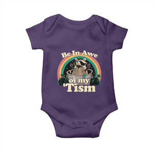 Autism Funny Raccoon Baby Onesie Be In Awe Of My 'Tism Meme Autistic TS02 Purple Print Your Wear
