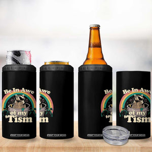 Funny Autism Raccoon 4 in 1 Can Cooler Tumbler Be In Awe Of My 'Tism Meme Autistic TS02 Print Your Wear