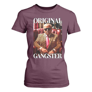 Trump Original Gangster T Shirt For Women Funny Daddy Political Satire TS02 Maroon Print Your Wear