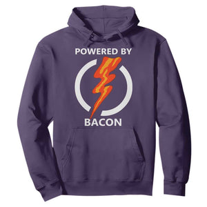 Funny Bacon Lover Hoodie Powered By Bacon Cured Pork Master TS02 Purple Print Your Wear
