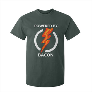 Funny Bacon Lover T Shirt For Kid Powered By Bacon Cured Pork Master TS02 Dark Forest Green Print Your Wear