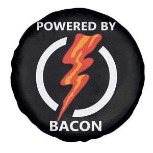 Funny Bacon Lover Spare Tire Cover Powered By Bacon Cured Pork Master TS02 Print Your Wear