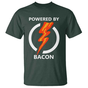 Funny Bacon Lover T Shirt Powered By Bacon Cured Pork Master TS02 Dark Forest Green Print Your Wear