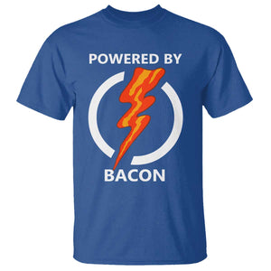 Funny Bacon Lover T Shirt Powered By Bacon Cured Pork Master TS02 Royal Blue Print Your Wear