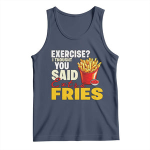 Funny French Fries Tank Top I Thought You Said Extra Fries Fast Food Fry Lover TS02 Navy Print Your Wear