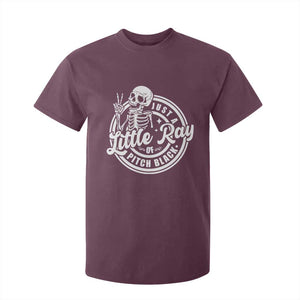 Funny Saying Skeleton T Shirt For Kid I'm Just A Little Ray Of Pitch Black Sarcastic TS02 Maroon Print Your Wear