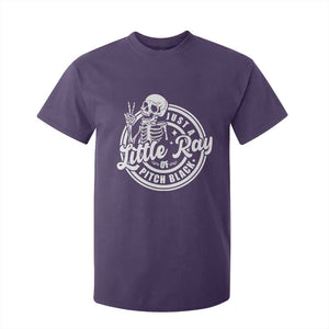 Funny Saying Skeleton T Shirt For Kid I'm Just A Little Ray Of Pitch Black Sarcastic TS02 Purple Print Your Wear