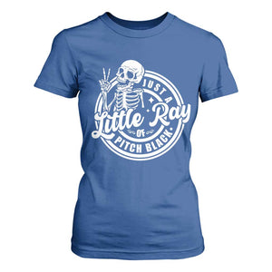 Funny Saying Skeleton T Shirt For Women I'm Just A Little Ray Of Pitch Black Sarcastic TS02 Royal Blue Print Your Wear