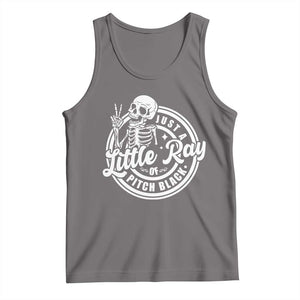 Funny Saying Skeleton Tank Top I'm Just A Little Ray Of Pitch Black Sarcastic TS02 Deep Heather Print Your Wear