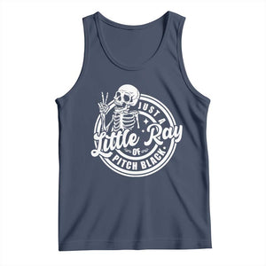 Funny Saying Skeleton Tank Top I'm Just A Little Ray Of Pitch Black Sarcastic TS02 Navy Print Your Wear
