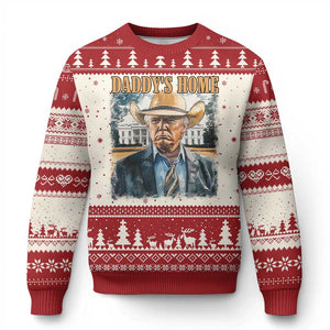 Trump Cowboy Knit Sweatshirt Western Daddy's Home Take America Back Retro Throwback TS02 Red Print Your Wear