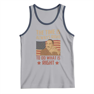MLK Quotes Tank Top The Time Always Right To Do What Is Right Retro American Flag TS02 Athletic Heather Navy Print Your Wear
