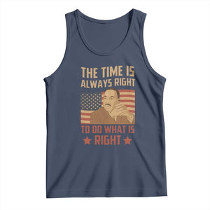 MLK Quotes Tank Top The Time Always Right To Do What Is Right Retro American Flag TS02 Navy Print Your Wear