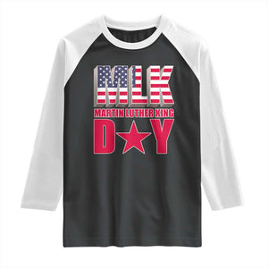 MLK Day Raglan Shirt Martin Luther King Jr American Civil Rights Leader TS02 Black White Print Your Wear