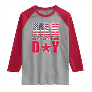 MLK Day Raglan Shirt Martin Luther King Jr American Civil Rights Leader TS02 Sport Gray Red Print Your Wear