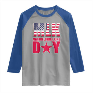 MLK Day Raglan Shirt Martin Luther King Jr American Civil Rights Leader TS02 Sport Gray Royal Print Your Wear