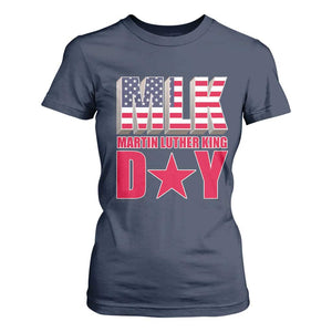 MLK Day T Shirt For Women Martin Luther King Jr American Civil Rights Leader TS02 Navy Print Your Wear
