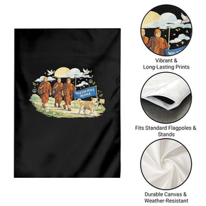 Walk for Peace Monks with Aloka the Dog Garden Flag Spiritual Pilgrimage Buddhist Inspired TS02 Print Your Wear