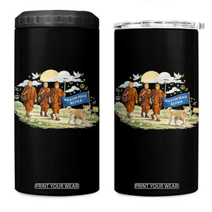 Walk for Peace Monks with Aloka the Dog 4 in 1 Can Cooler Tumbler Spiritual Pilgrimage Buddhist Inspired TS02 One Size: 16 oz Black Print Your Wear