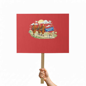 Walk for Peace Monks with Aloka the Dog Protest Sign Spiritual Pilgrimage Buddhist Inspired TS02 Horizontal 18" × 24" Red Print Your Wear