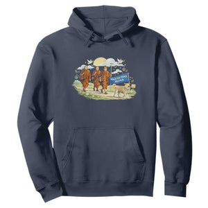 Walk for Peace Monks with Aloka the Dog Hoodie Spiritual Pilgrimage Buddhist Inspired TS02 Navy Print Your Wear
