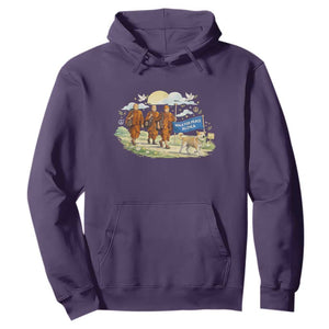 Walk for Peace Monks with Aloka the Dog Hoodie Spiritual Pilgrimage Buddhist Inspired TS02 Purple Print Your Wear