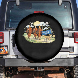 Walk for Peace Monks with Aloka the Dog Spare Tire Cover Spiritual Pilgrimage Buddhist Inspired TS02 No hole Black Print Your Wear