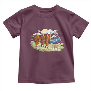 Walk for Peace Monks with Aloka the Dog Toddler T Shirt Spiritual Pilgrimage Buddhist Inspired TS02 Maroon Print Your Wear