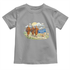 Walk for Peace Monks with Aloka the Dog Toddler T Shirt Spiritual Pilgrimage Buddhist Inspired TS02 Sport Gray Print Your Wear