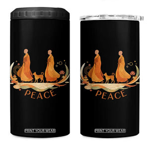 Peaceful Monks Walk with Aloka the Dog 4 in 1 Can Cooler Tumbler Zen Art Buddhism Harmony TS02 One Size: 16 oz Black Print Your Wear