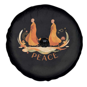 Peaceful Monks Walk with Aloka the Dog Spare Tire Cover Zen Art Buddhism Harmony TS02 Print Your Wear