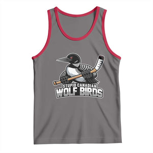 Stupid Canadian Wolf Birds Tank Top Funny Common Loon Viral Hockey Romance TS02 Deep Heather Red Print Your Wear