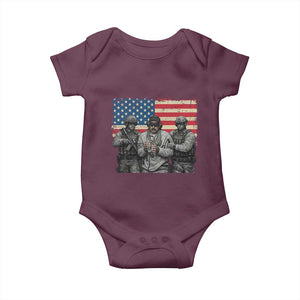 Captured Dictator Maduro Baby Onesie Special Forces Justice Operation American Flag TS02 Maroon Print Your Wear