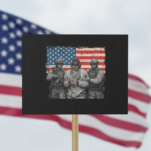 Captured Dictator Maduro Protest Sign Special Forces Justice Operation American Flag TS02 Horizontal 18" × 24" Black Print Your Wear