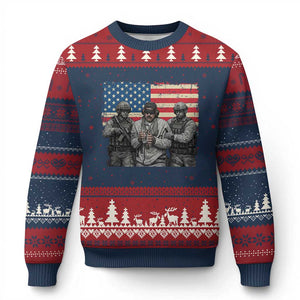 Captured Dictator Maduro Ugly Christmas Sweater Special Forces Justice Operation American Flag TS02 Navy Red Print Your Wear