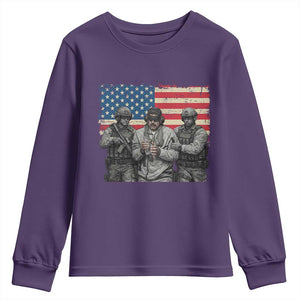 Captured Dictator Maduro Youth Sweatshirt Special Forces Justice Operation American Flag TS02 Purple Print Your Wear