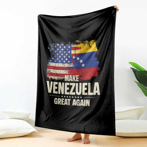 Make Venezuela Great Again Throw Blanket Distressed US and Venezuela Flag Unity TS02 Print Your Wear