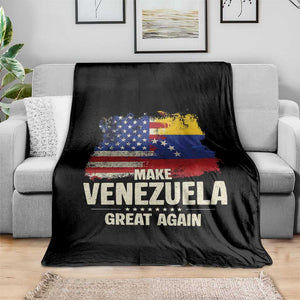 Make Venezuela Great Again Throw Blanket Distressed US and Venezuela Flag Unity TS02 Print Your Wear
