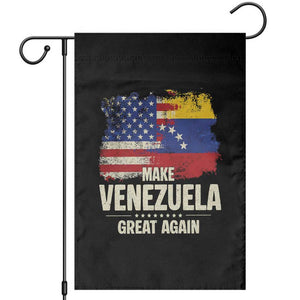 Make Venezuela Great Again Garden Flag Distressed US and Venezuela Flag Unity TS02 Black Print Your Wear