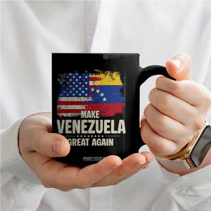 Make Venezuela Great Again Coffee Mug Distressed US and Venezuela Flag Unity TS02 Print Your Wear