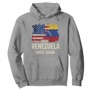 Make Venezuela Great Again Hoodie Distressed US and Venezuela Flag Unity TS02 Sport Gray Print Your Wear