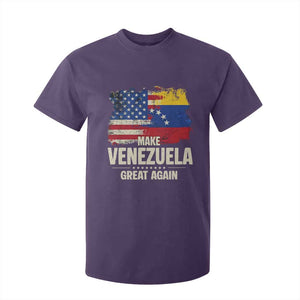 Make Venezuela Great Again T Shirt For Kid Distressed US and Venezuela Flag Unity TS02 Purple Print Your Wear