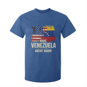 Make Venezuela Great Again T Shirt For Kid Distressed US and Venezuela Flag Unity TS02 Royal Blue Print Your Wear