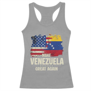 Make Venezuela Great Again Racerback Tank Top Distressed US and Venezuela Flag Unity TS02 Sport Gray Print Your Wear